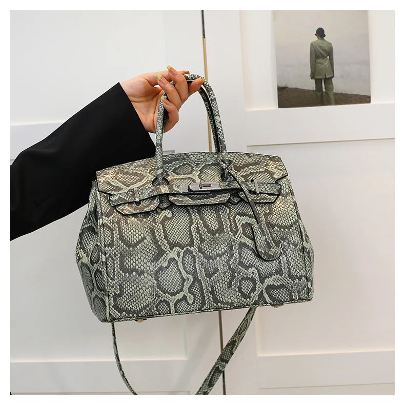 Snake Skin Pattern Hermès-Style Bag