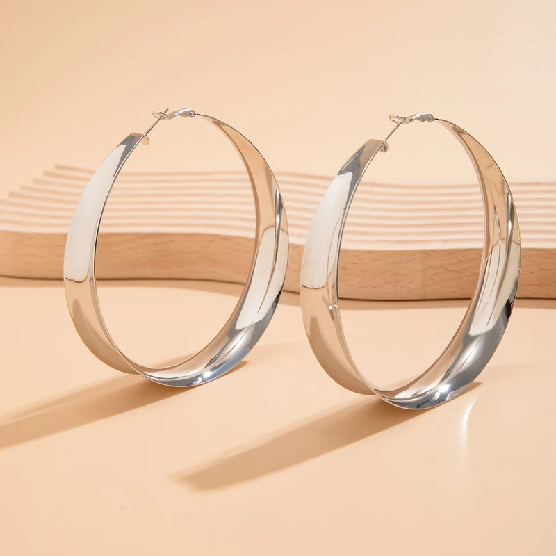 Big Hollow Out Round Hoop Earrings