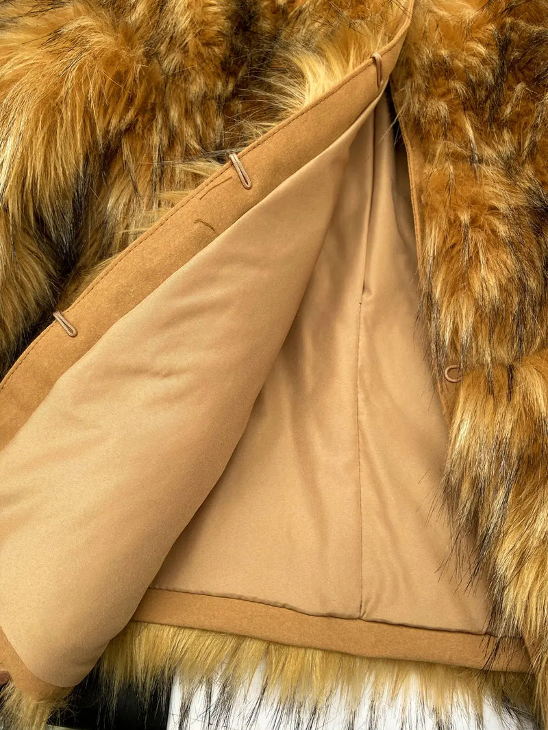 Faux Fur Coat Women's Jacket Winter Warm Thick Fox