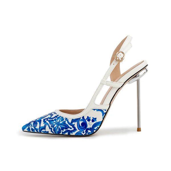 Pointed Toe Back Strap Sandals High Thin Heel