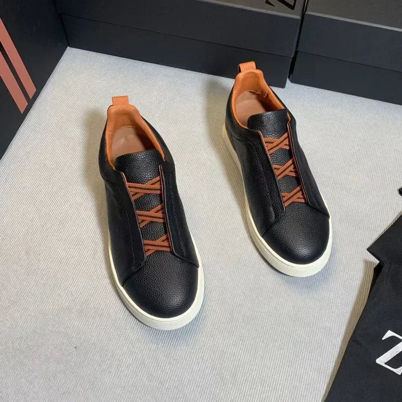 Top Layer Cow Leather Breathable Summer Shoes