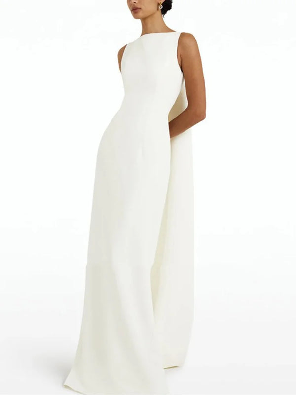 Beautiful Gala Dress With Bow Sheath Sleeveless Small Train