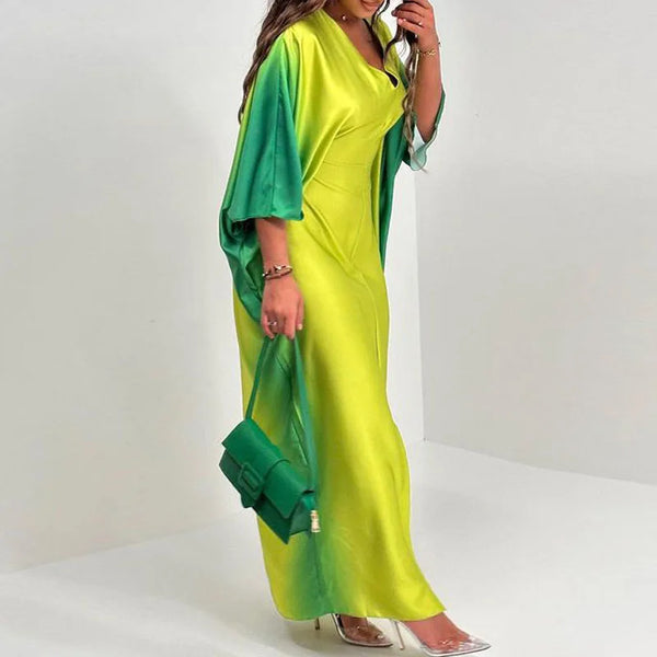 Elegant V-neck Patchwork Boho Long Dress