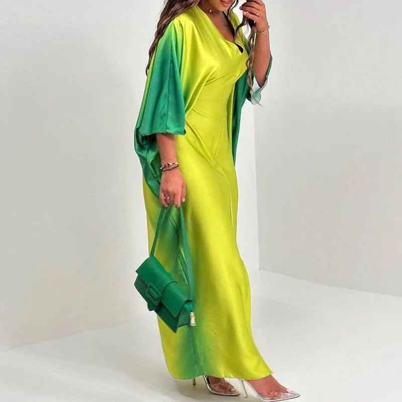 Elegant V-neck Patchwork Boho Long Dress