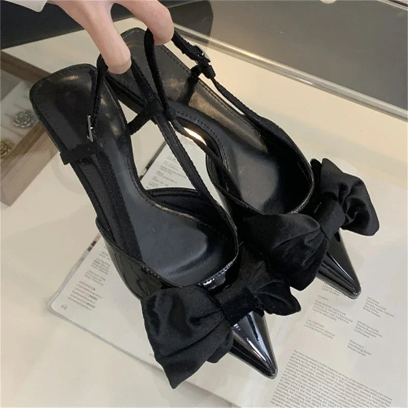 Elegant Spring Butterfly-knot Buckle Strap Pumps