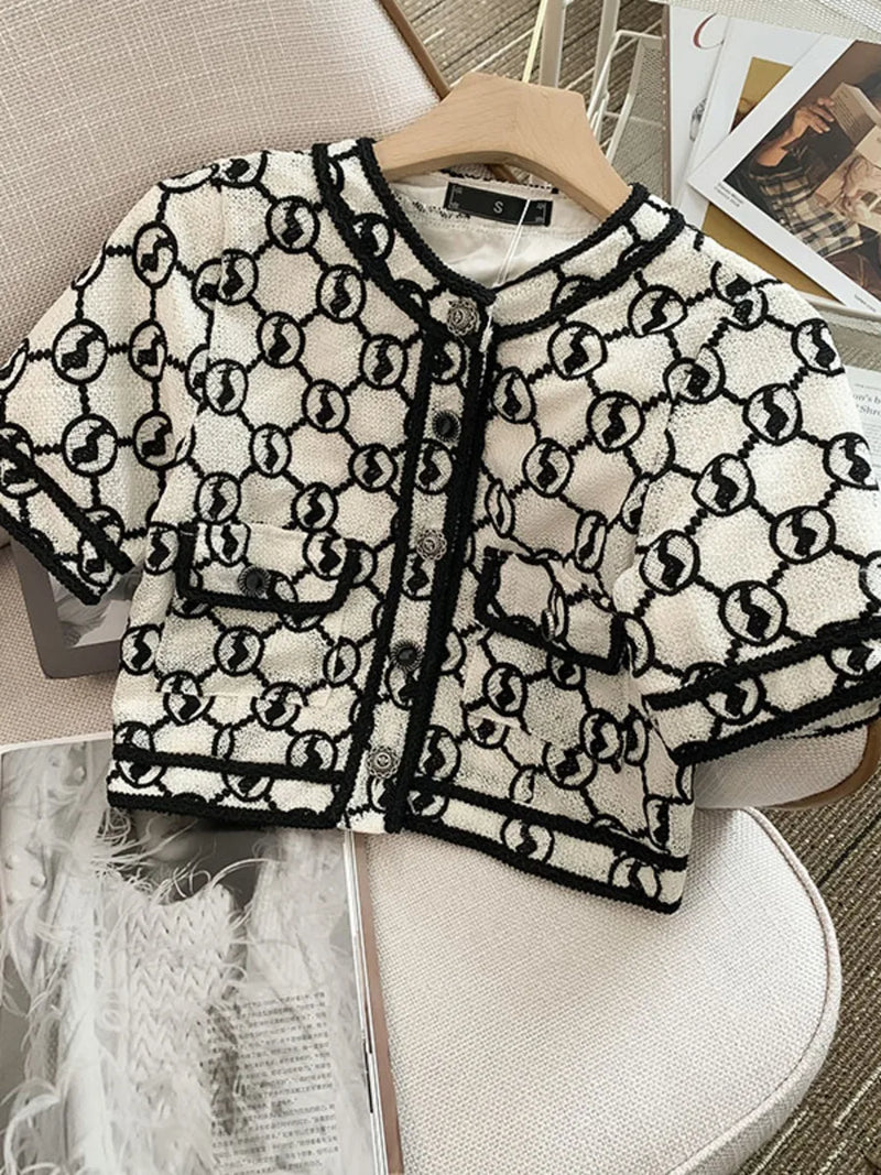 Retro Single-Breasted Short Coat + High Waist Slim Shorts