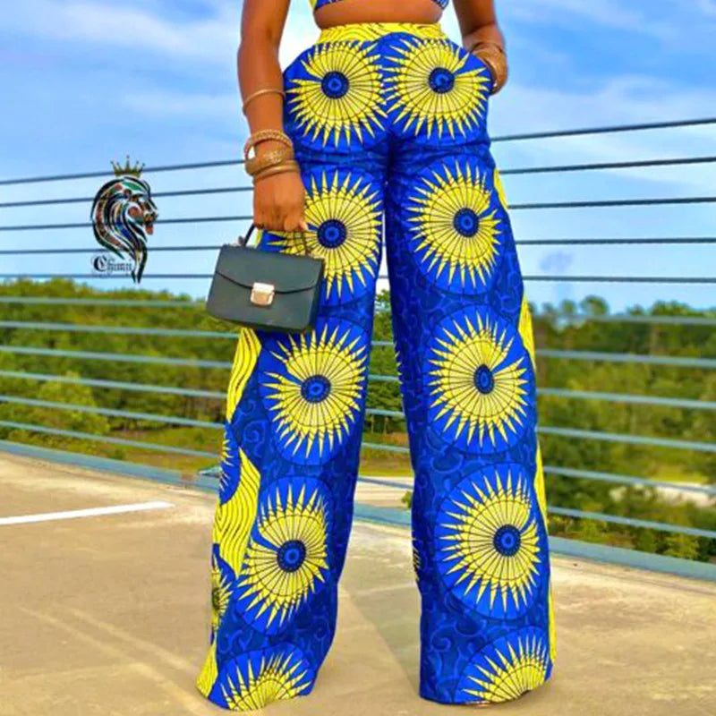 Fall Holiday Boho Waist Wide Leg Pants