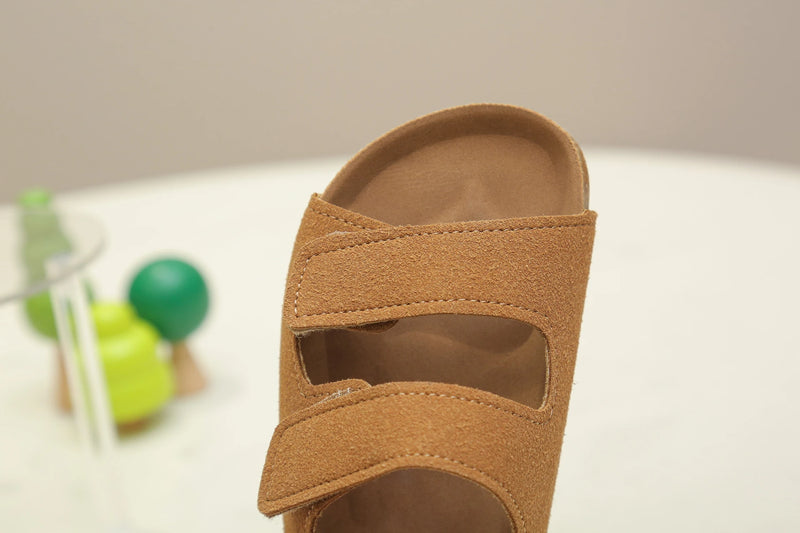 Suede Sandals with Arch Slip-On