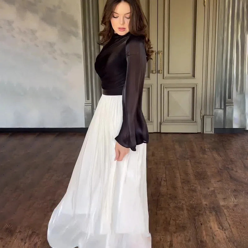 Satin Sliky Full Length Long Sleeve Soft Shiny Robe