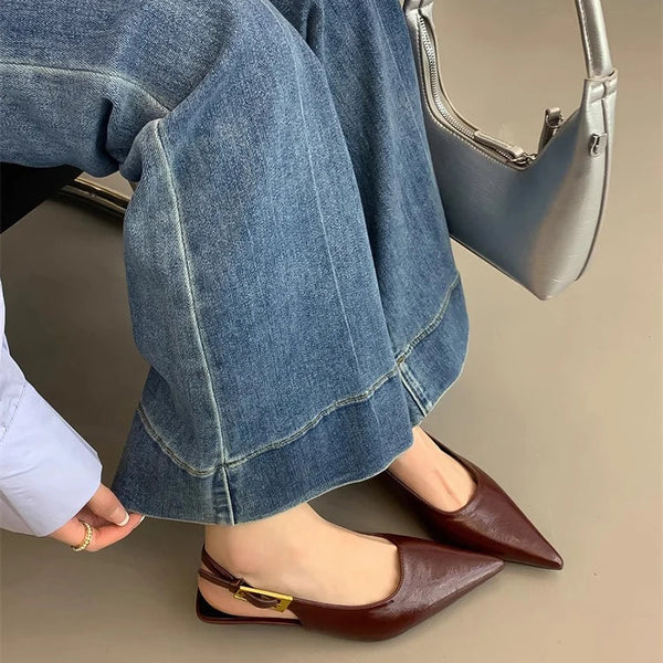 Summer Pointed Toe Low Heel Stripper
