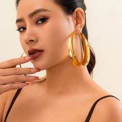 Big Hollow Out Round Hoop Earrings