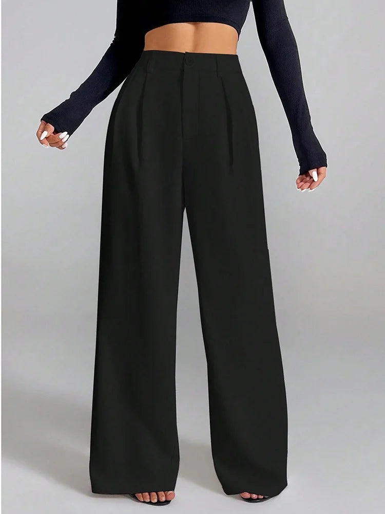 Baggy Elastic Waist Loose Wide Leg Pant