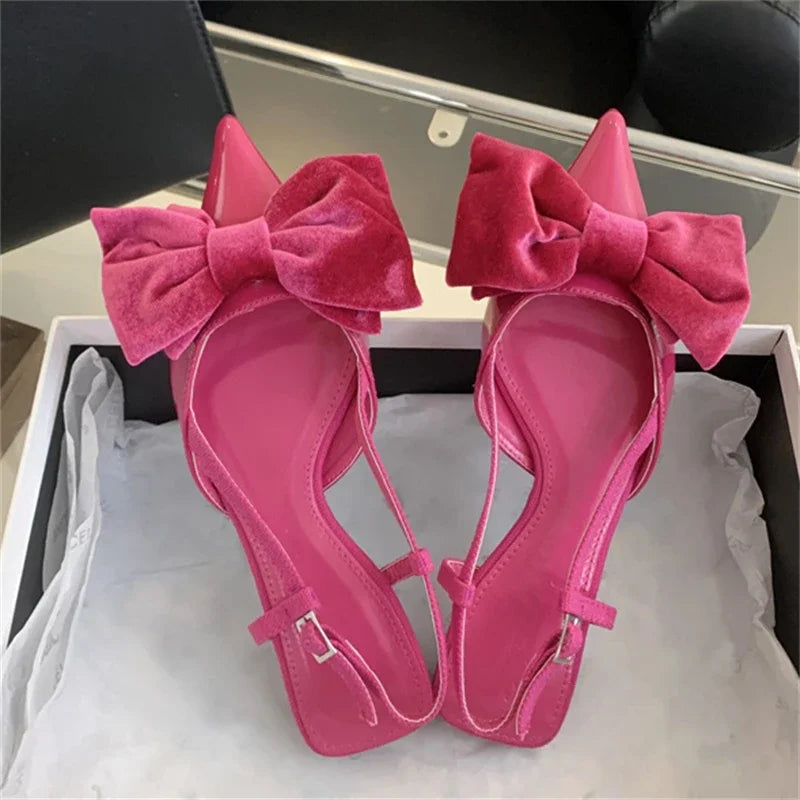 Elegant Spring Butterfly-knot Buckle Strap Pumps