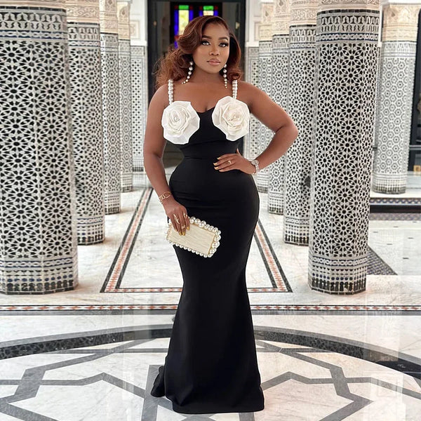 Elegant Sleeveless Black Long Dress