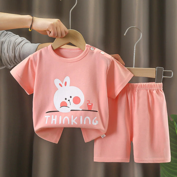 1-6T cotton short sleeve T shirt shorts cartoon set
