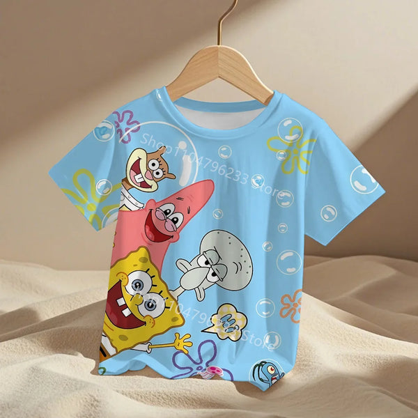 Cute cartoon SpongeBob Male T-Shirt Top