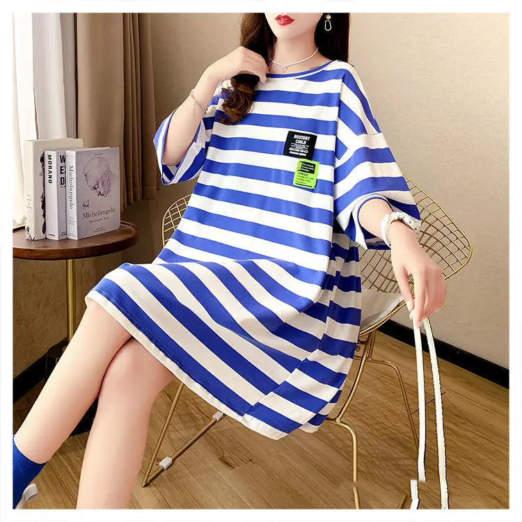 Street Casual Bow Patchwork T Shirt Dress