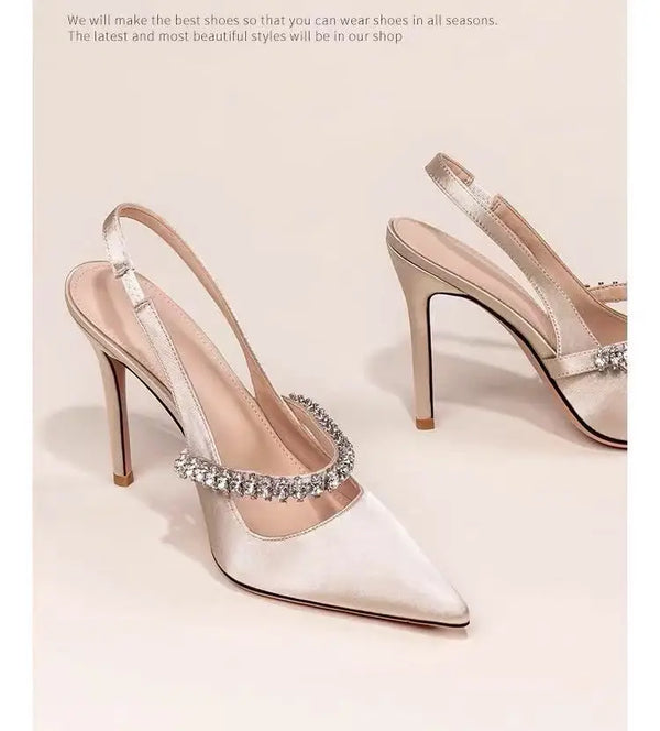 Slim Heeled Pointed High-heeled Shoes with A Headband
