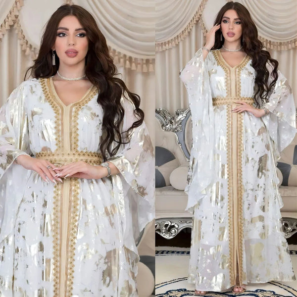 Embroidery Moroccan Caftan Belt Luxury Party Dresss