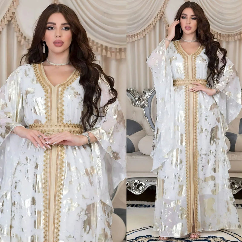 Embroidery Moroccan Caftan Belt Luxury Party Dresss