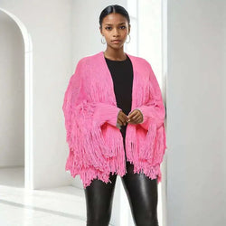 Casual Knitted Cardigan Tassel Sweater