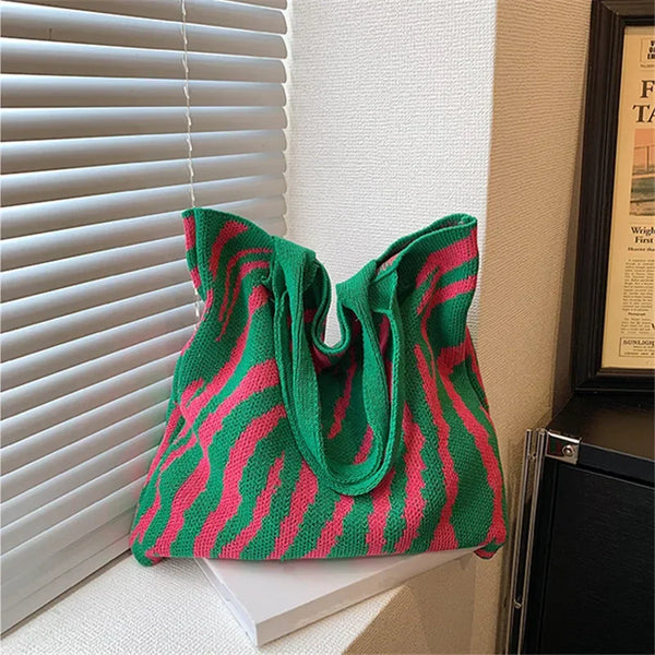 Zebra Pattern Crochet Bag