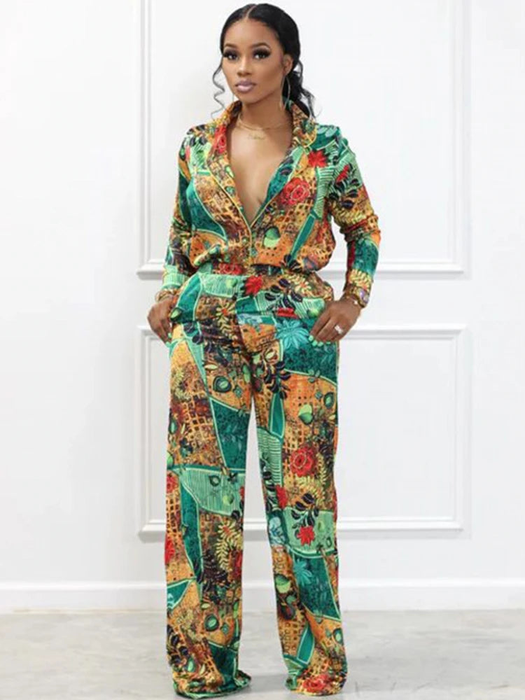 Blouse Shirt Suit Tops And Pants Suits Two Piece Set Tracksuit