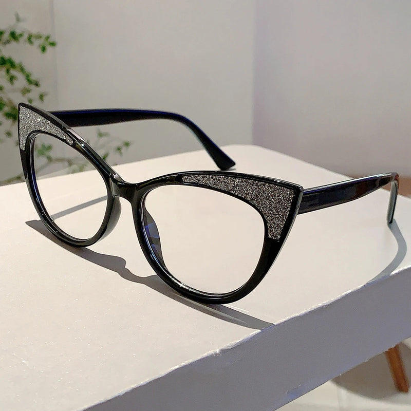 Colorful Bling Frame Cat Eye Eyeglasses