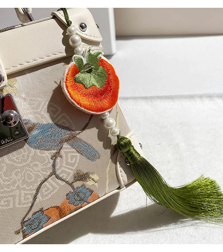 Sweet Luxury Box Bag with Delicate Flower Pendant