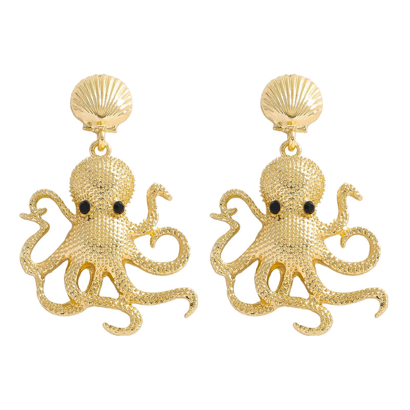 Enamel Crab Drop Earrings