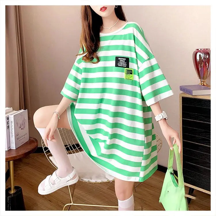 Street Casual Bow Patchwork T Shirt Dress