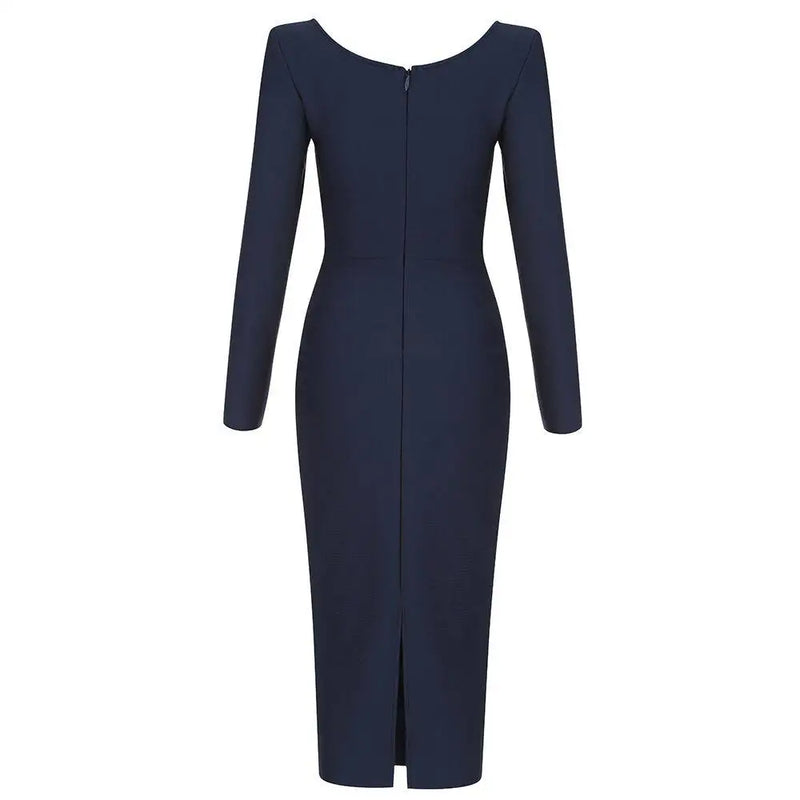 V-neck Bandage Full Sleeve Bodysuit Dress