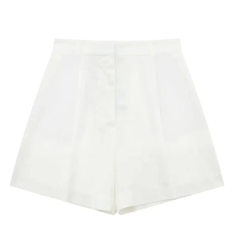 Sleeveless Vest Top+High Waist Slim Shorts 2 Pieces Set