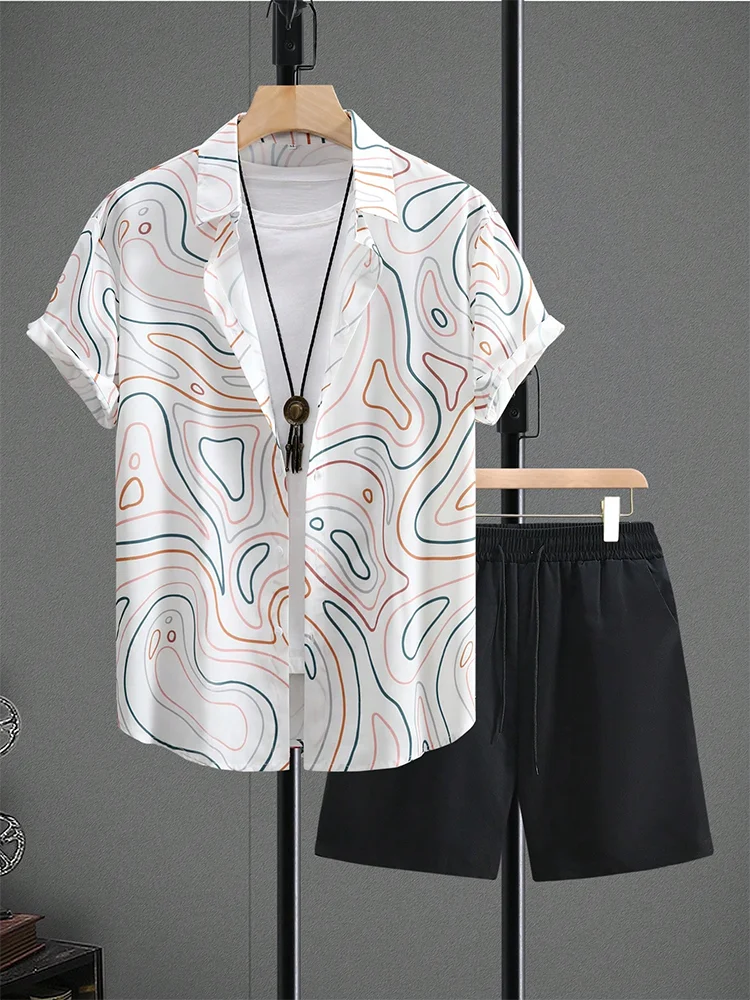 Everyday Short-sleeved Shirt And Sports Shorts Set