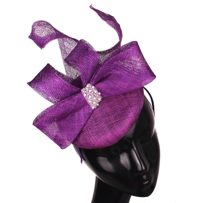 Elegant Bridal Hair Fascinators Headband With Bow