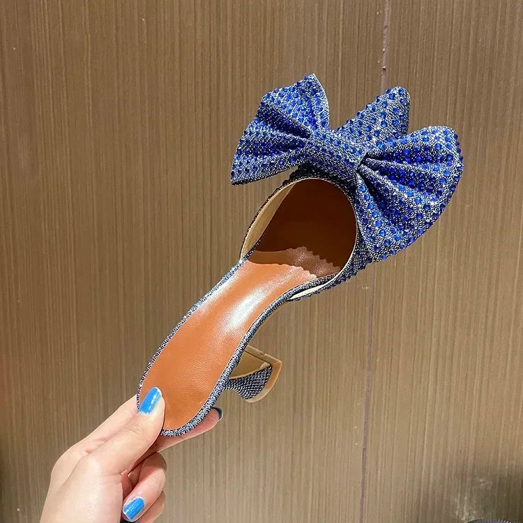Rhinestone Shiny Wine Glass with High Heel Slippers