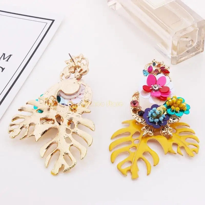 Sequin Floral for Turtle Leaf Earrings