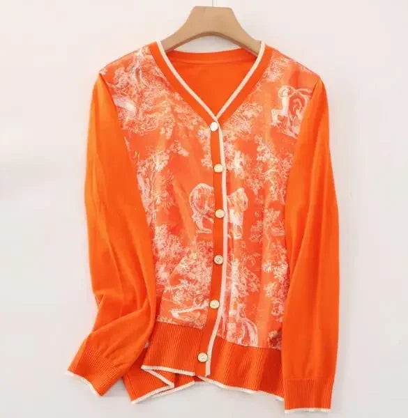 Vintage Cardigans Spring Autumn Thin Knitted Tops