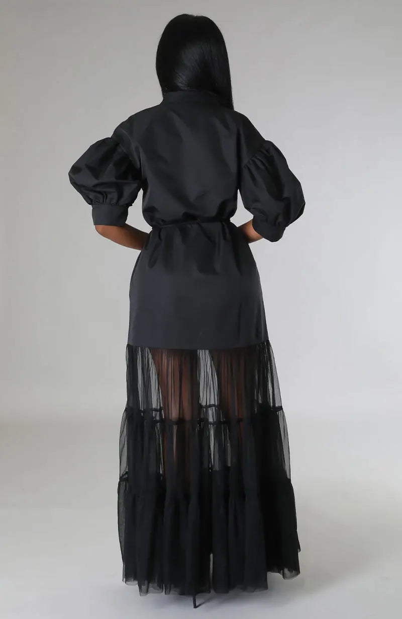 Elegant White Lace Shirt Short Sleeve Lace-up Pocket Lace Long Dress