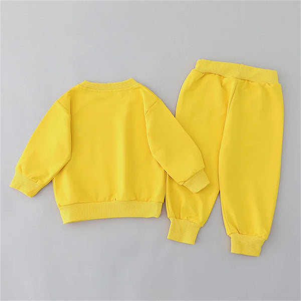 2PCS Little Bear Head Round Neck Long Sleeve Pants