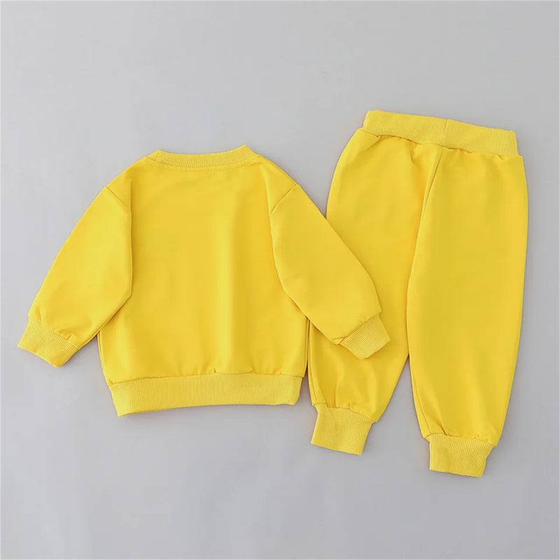 2PCS Little Bear Head Round Neck Long Sleeve Pants