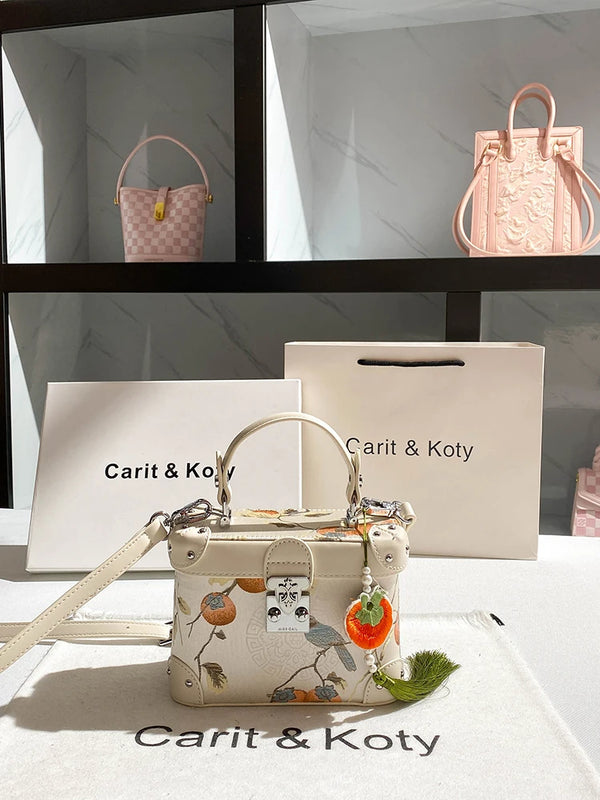 Sweet Luxury Box Bag with Delicate Flower Pendant