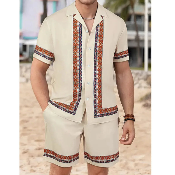 Summer Vintage Ethnic Striped 2 Pieces