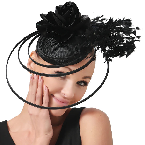 New Race Fascinator Hats Bowknot Wedding Church
