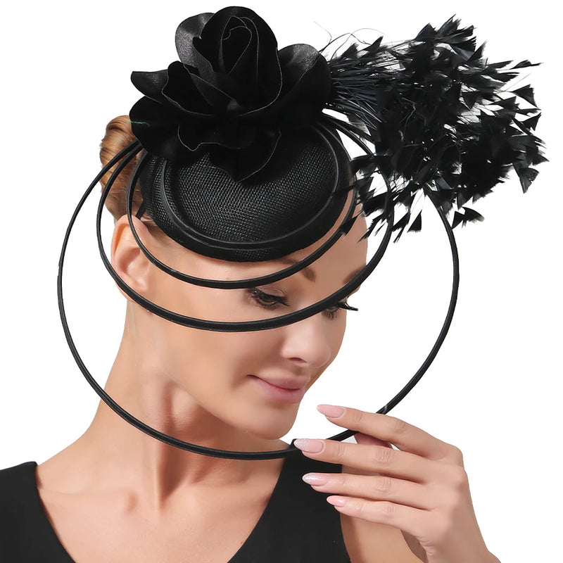 New Race Fascinator Hats Bowknot Wedding Church