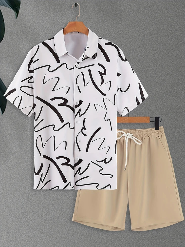 Everyday Short-sleeved Shirt And Sports Shorts Set