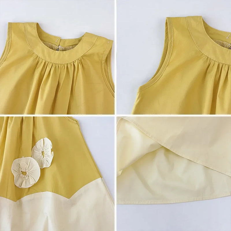 Summer Girls Casual Flower Vest Dress