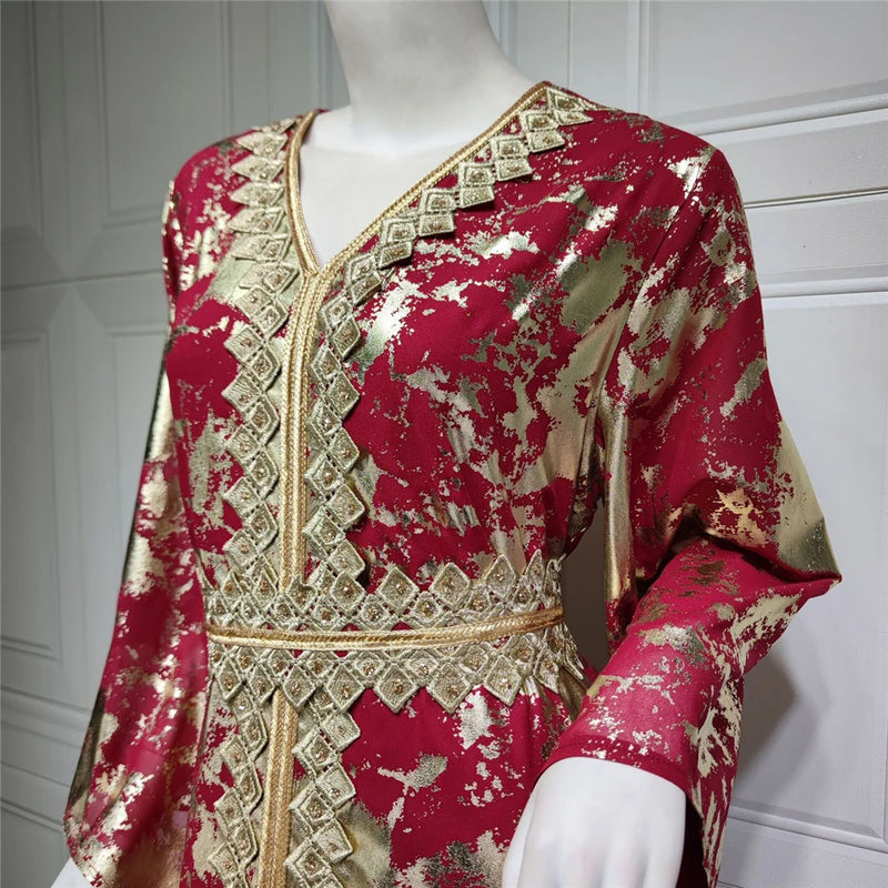 Embroidery Moroccan Caftan Belt Luxury Party Dresss