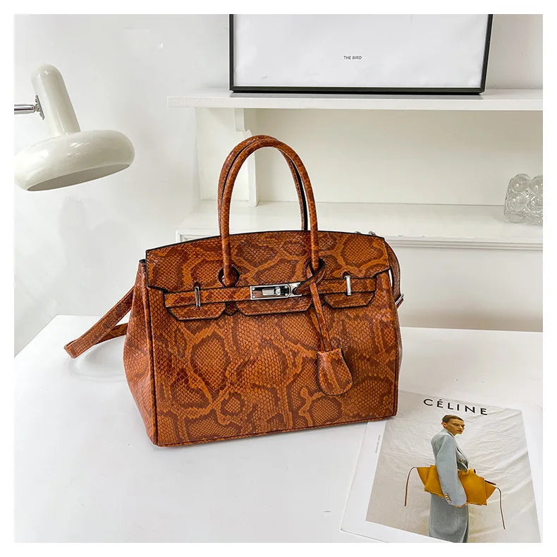 Snake Skin Pattern Hermès-Style Bag