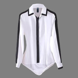 Elegant Long Sleeve Blouses Shirts White Bodysuits